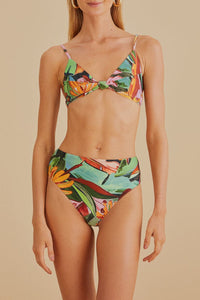 MEDIA OFF LINE_Haut de bikini Banana Foliage à nœud - Multicolore