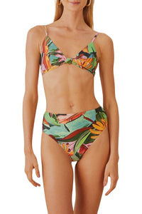MEDIA OFF LINE_Haut de bikini Banana Foliage à nœud - Multicolore