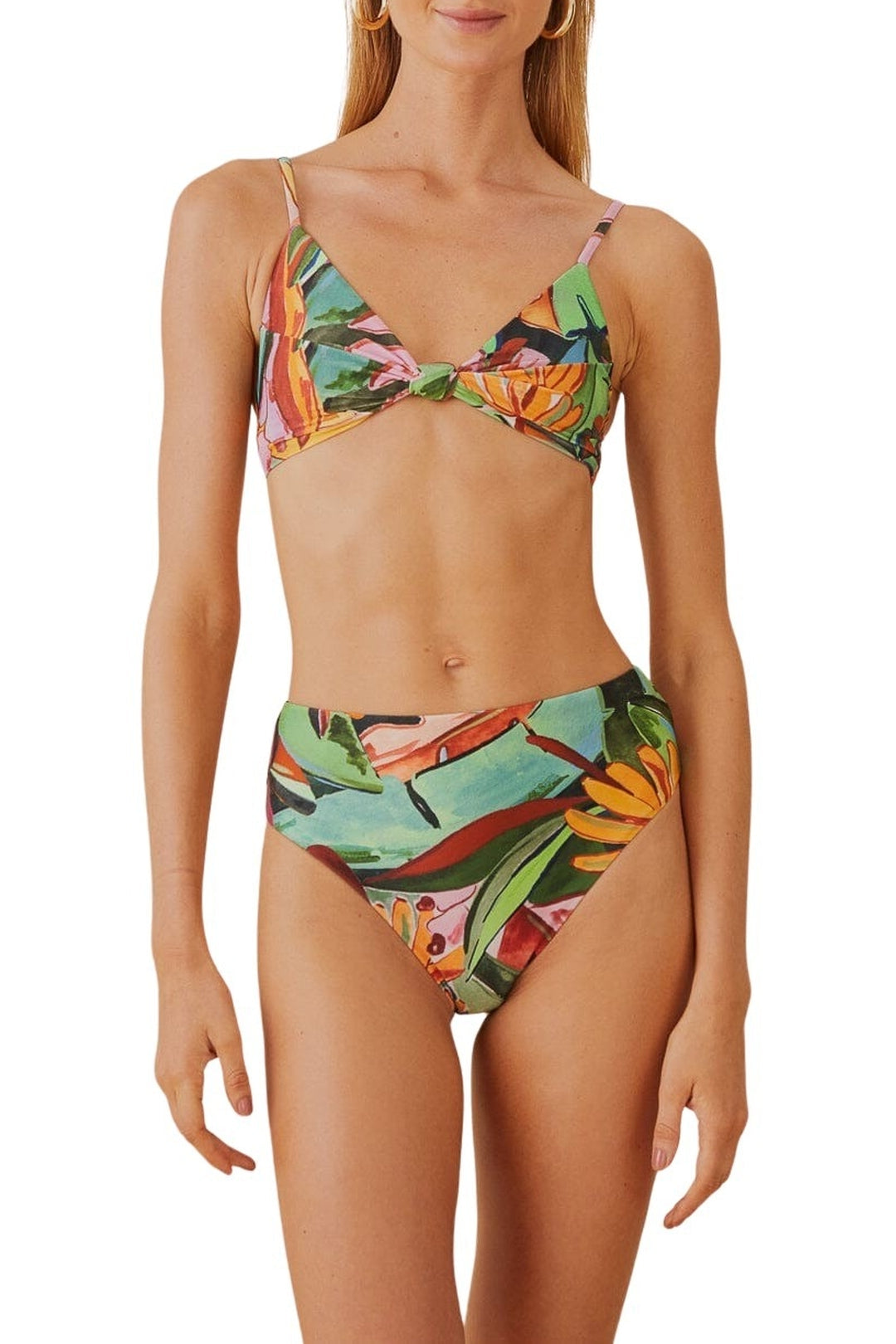 MEDIA OFF LINE_Haut de bikini Banana Foliage à nœud - Multicolore