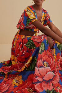 Jupe longue Chita d'hiver en coton - Multicolore