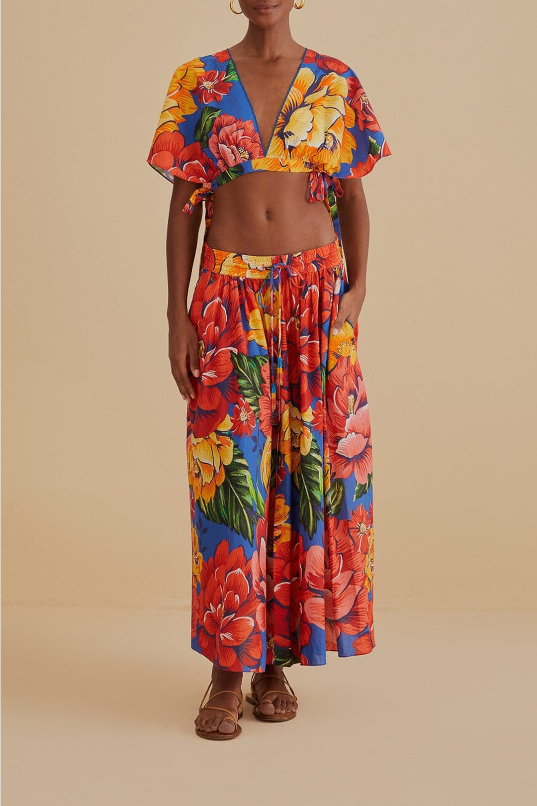 Jupe longue Chita d'hiver en coton - Multicolore