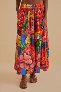 Jupe longue Chita d'hiver en coton - Multicolore