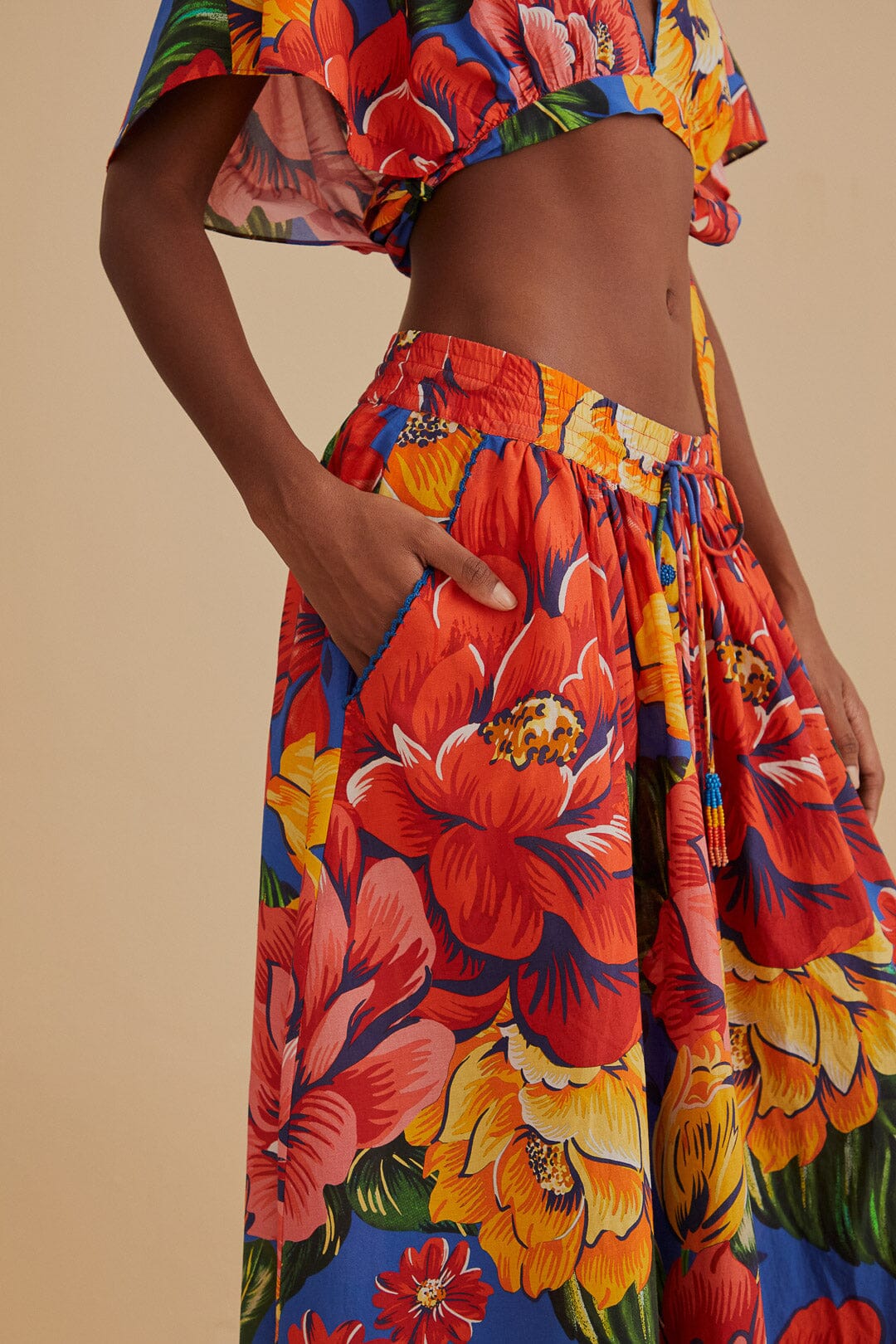 Jupe longue Chita d'hiver en coton - Multicolore