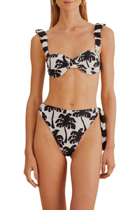 Bas de bikini taille haute réversible Coconut - Noir