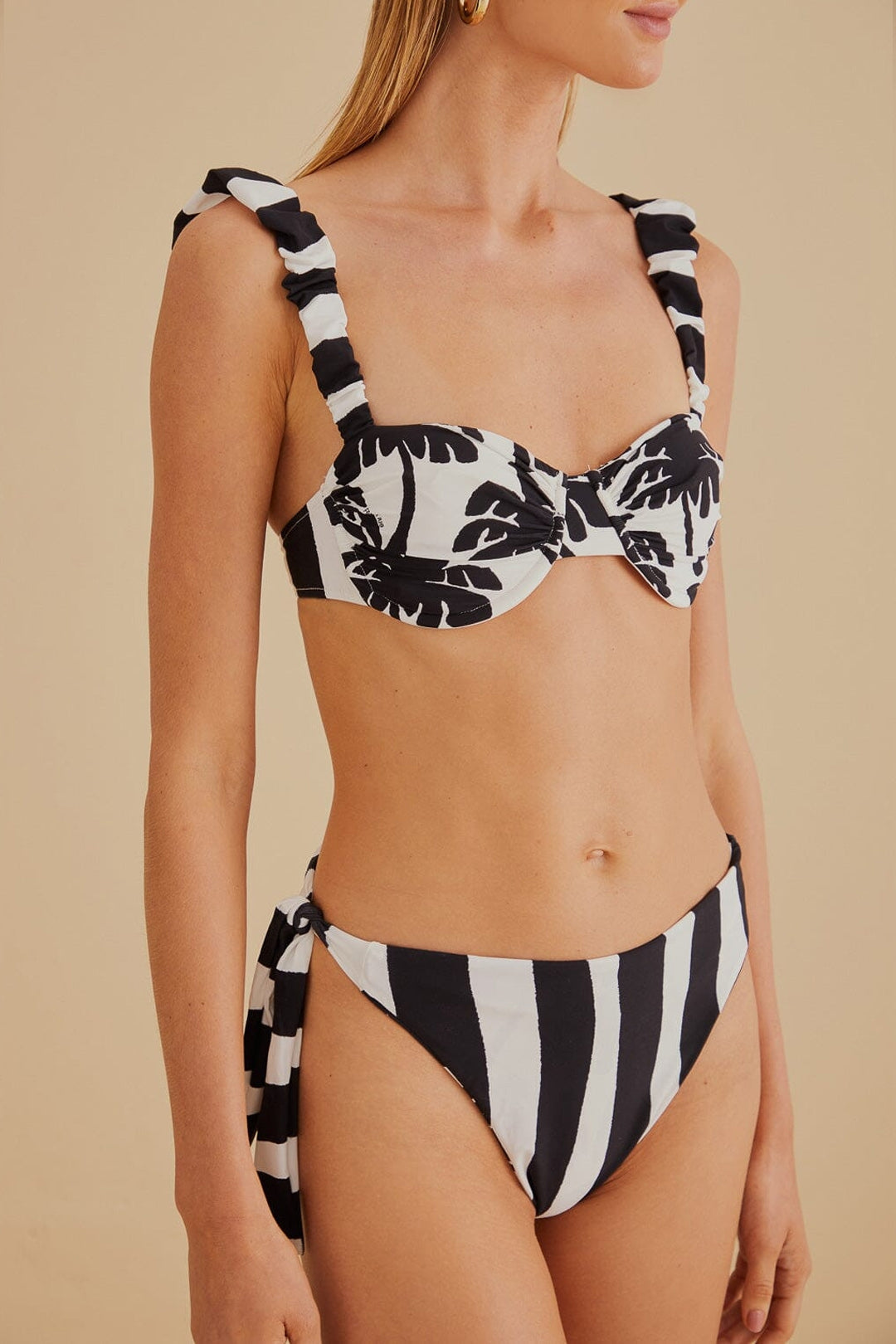 Bas de bikini taille haute réversible Coconut - Noir