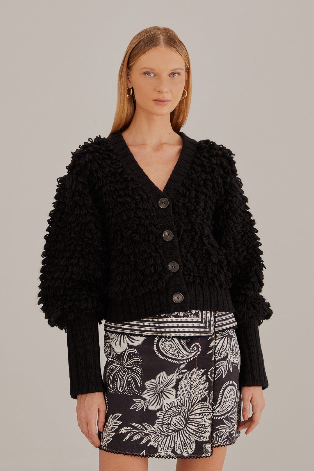DIFFUSELY_Black Cardigan - Black