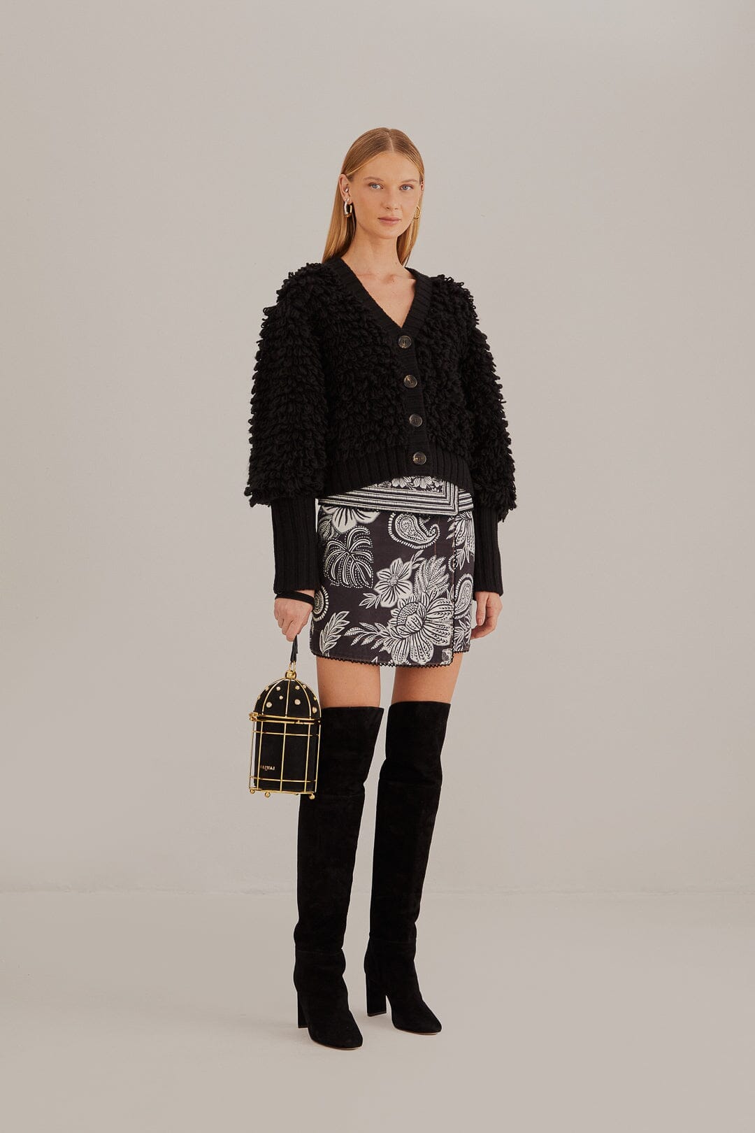 DIFFUSELY_Black Cardigan - Black
