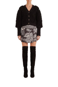 Cardigan à col V texturé - Noir