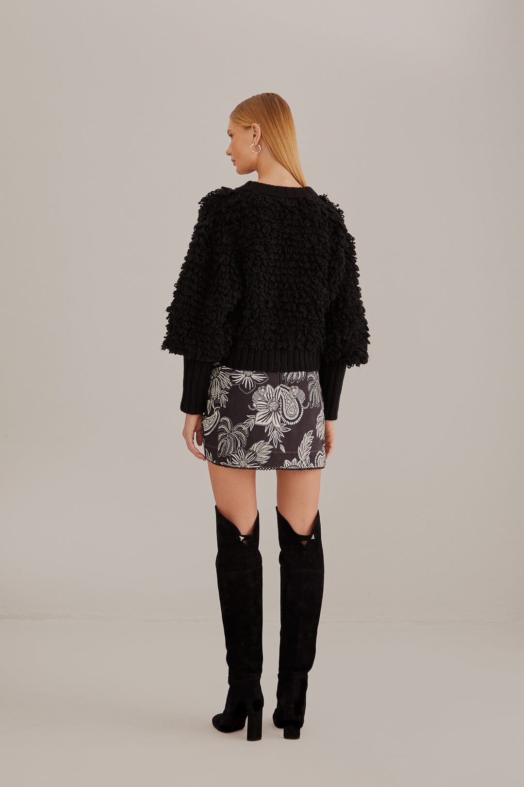 DIFFUSELY_Black Cardigan - Black