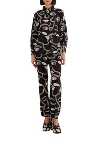 Chemise Richelieu Faces en coton - Noir