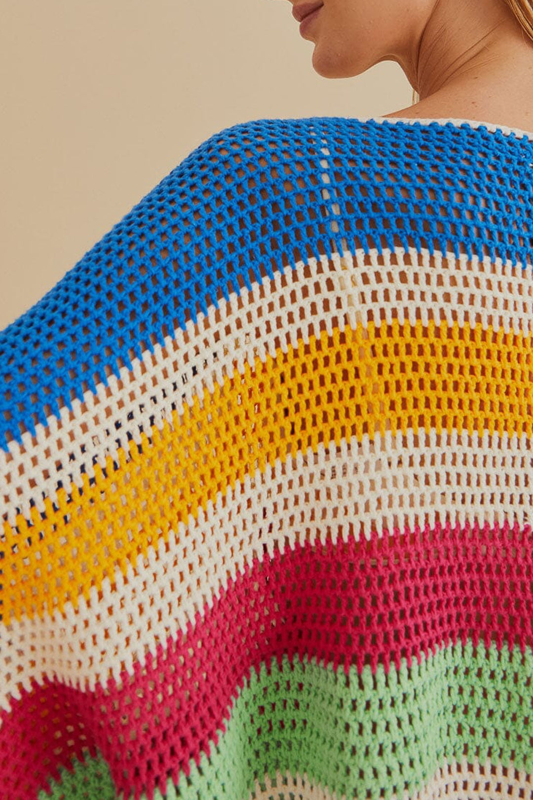 MEDIA OFF LINE_Kimono à rayures en coton - Multicolore