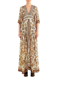 Robe longue Floral Tapestry Silver - Multicolore