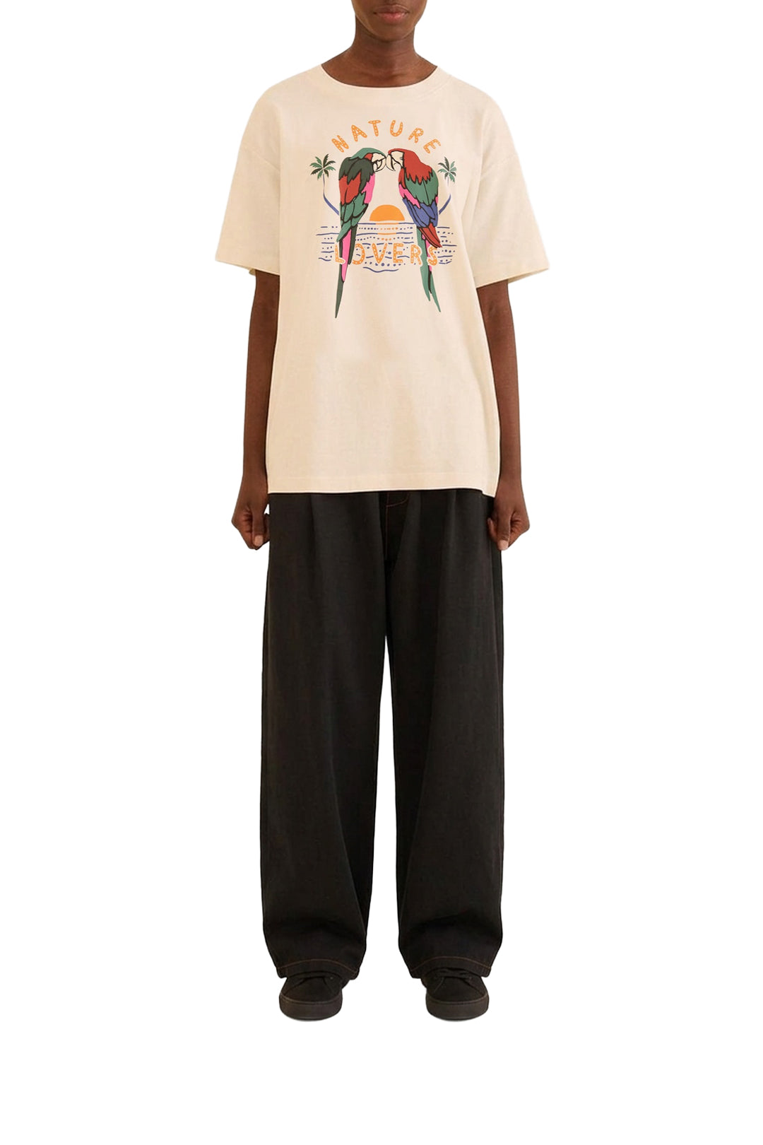 T-shirt Nature Lovers en coton - Blanc