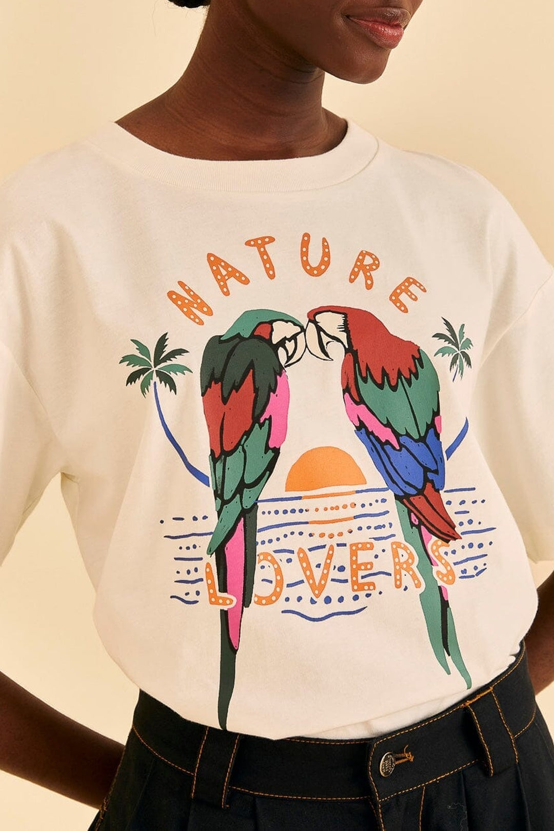 T-shirt Nature Lovers en coton - Blanc