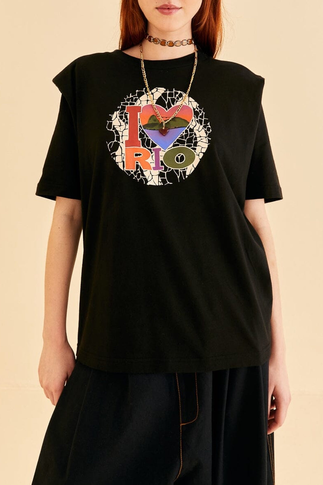 T-shirt I Love Rio en coton - Noir