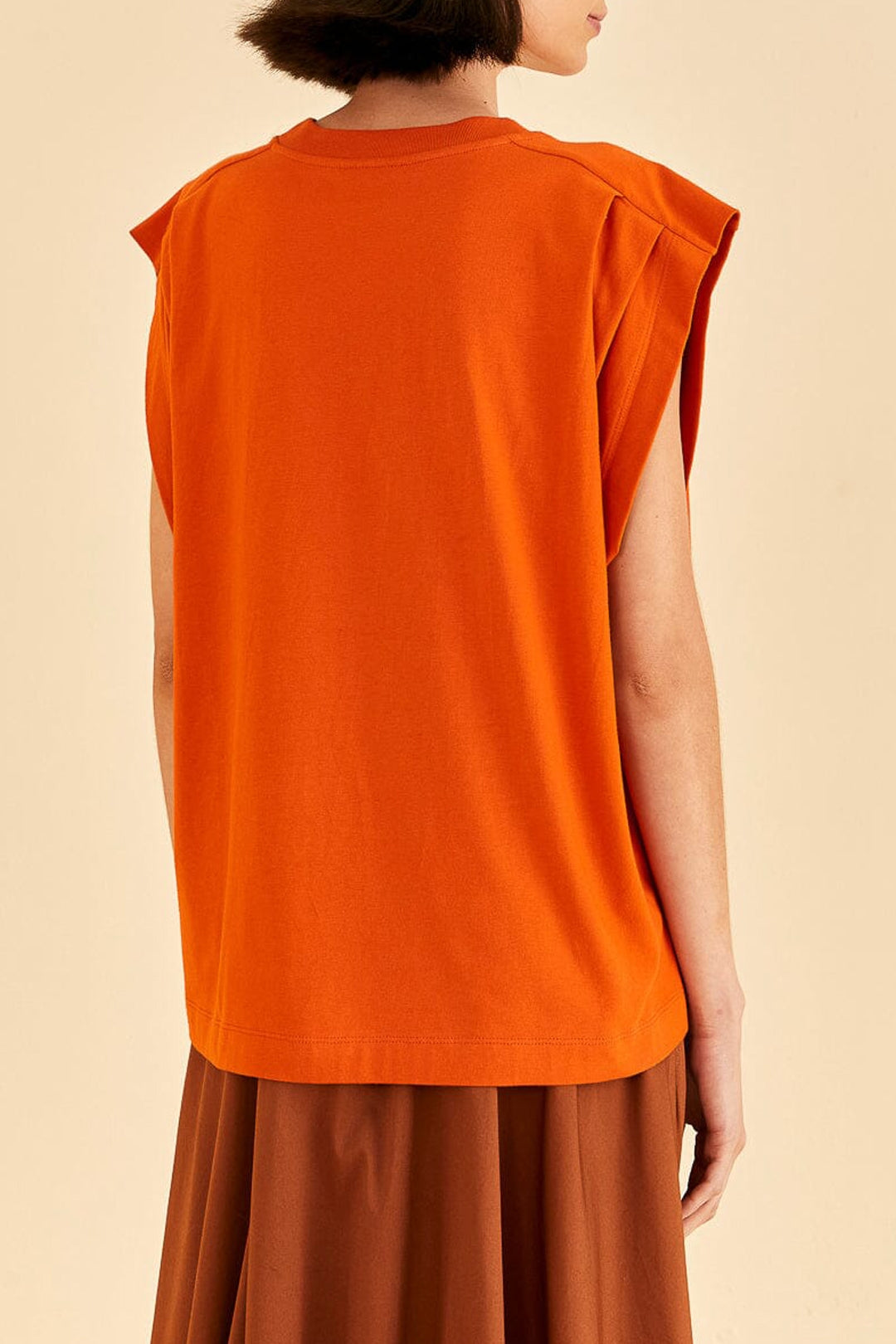 T-shirt I Love Rio sans manches en coton - Orange