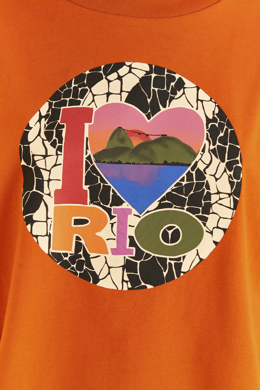 T-shirt I Love Rio sans manches en coton - Orange