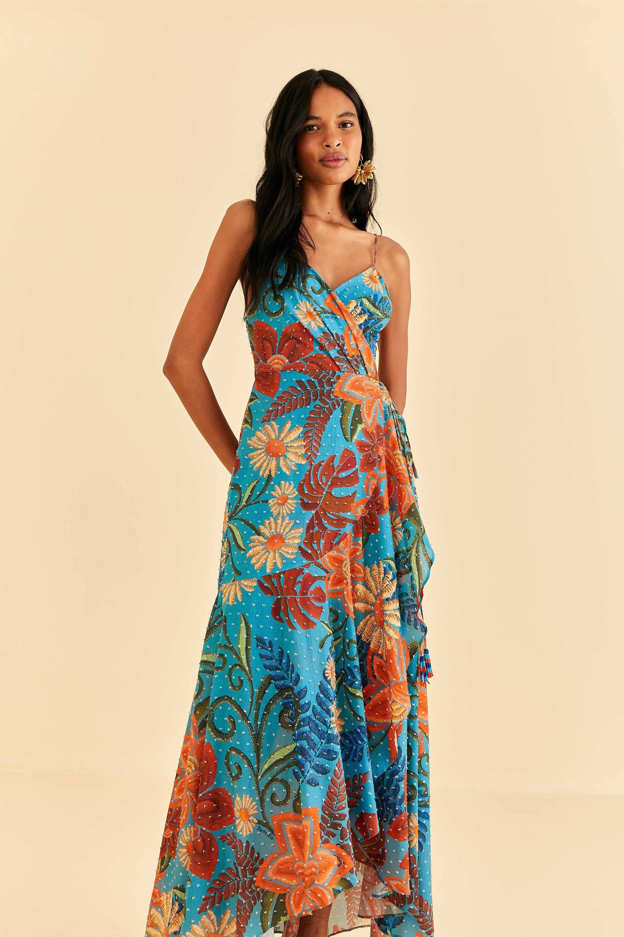 NEW_Flowers Dream Blue Robes midi - Flowers Dream Blue