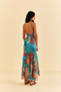 NEW_Flowers Dream Blue Robes midi - Flowers Dream Blue
