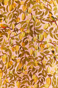 Robe courte à fleurs de Carambole en lin - Jaune