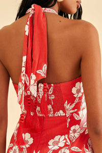 Robe longue Soft Garden en lin - Orange
