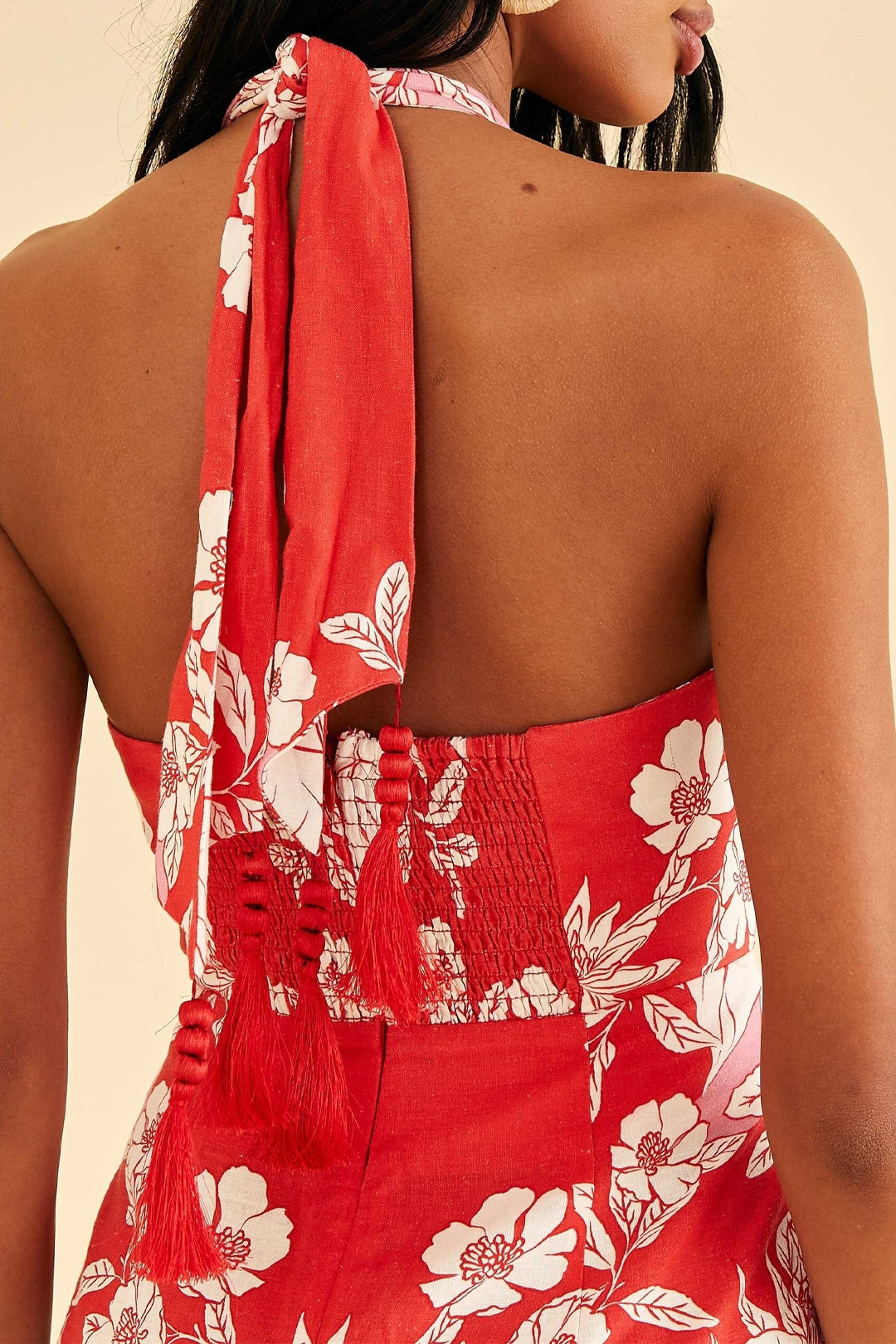 Robe longue Soft Garden en lin - Orange