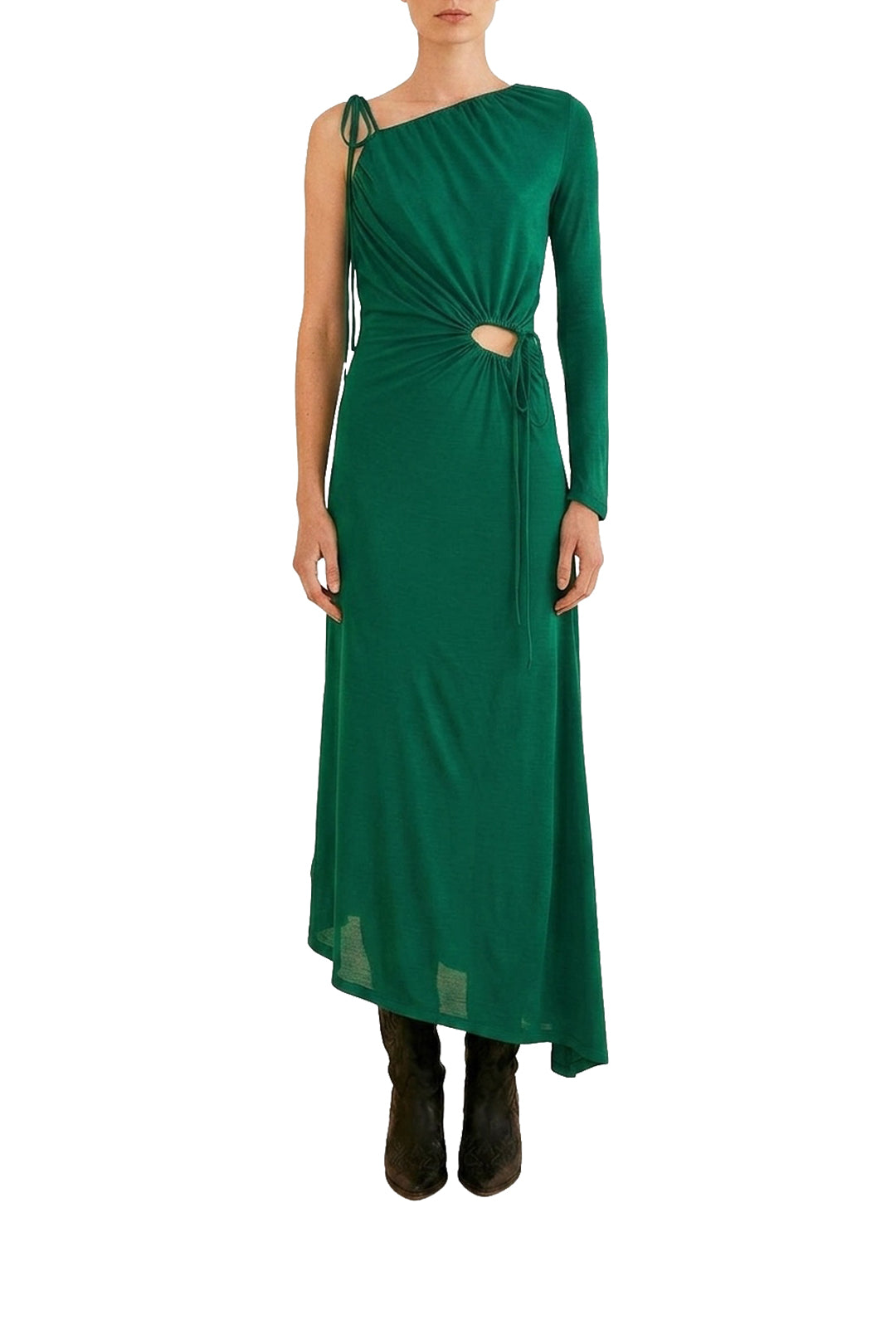 Robe midi Emerald asymétrique - Vert
