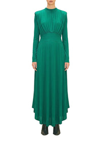 Robe longue Emeraude à col montant - Vert