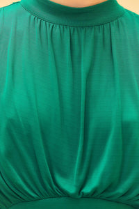 Robe longue Emeraude à col montant - Vert