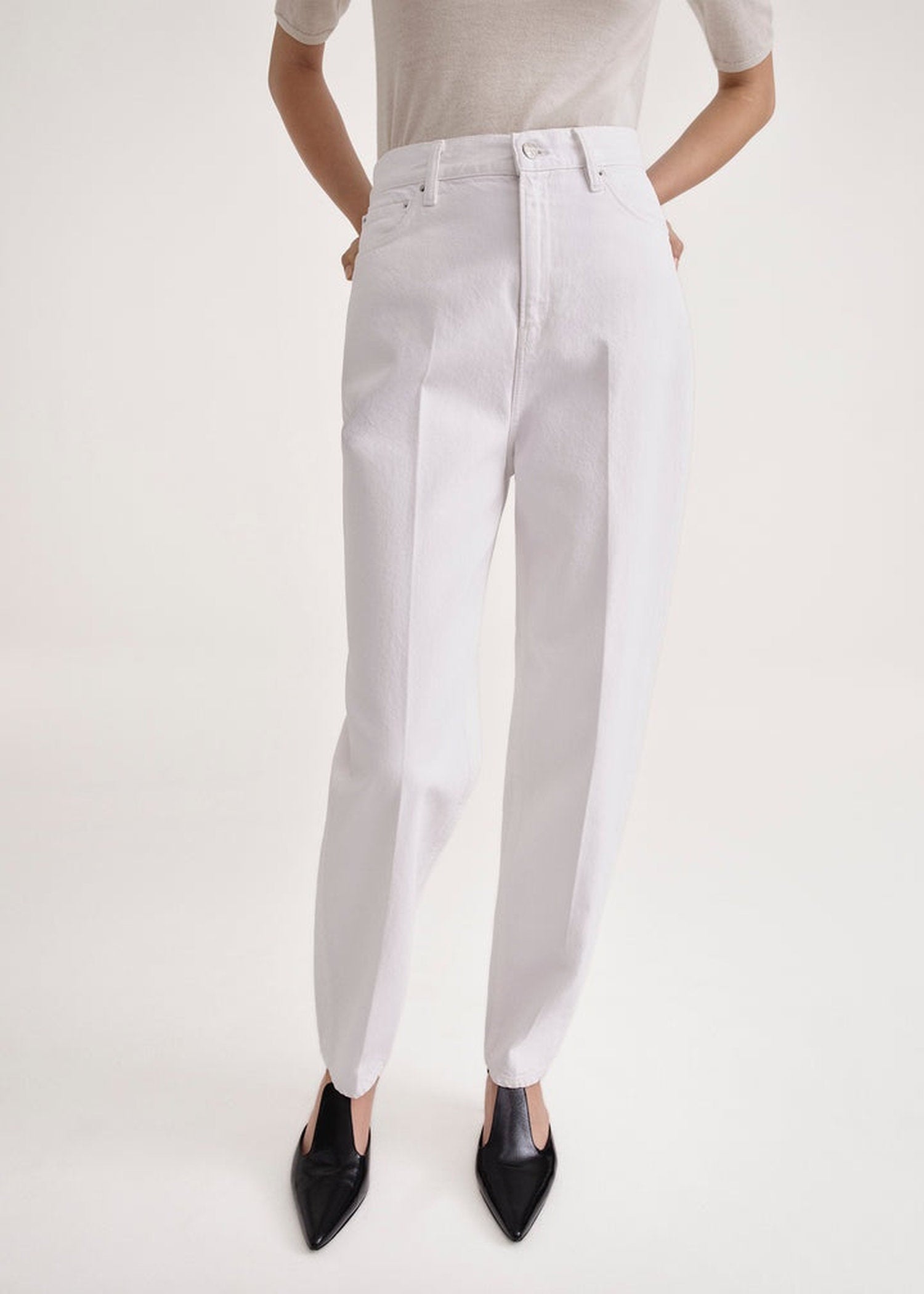 Pantalon fuselé en denim - Coated White