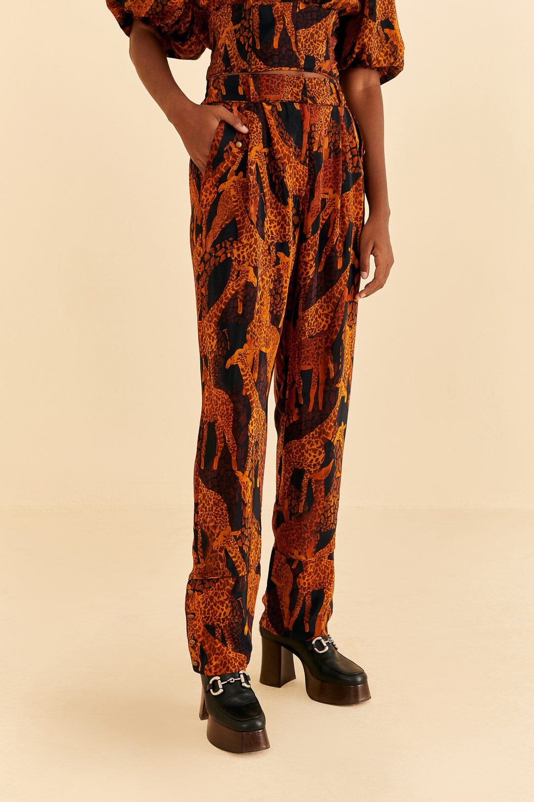 DJV_Giraffes Black Pantalons - Giraffes Black