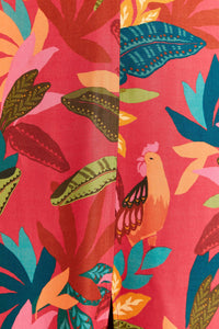 NEW_Rooster Leaves Red Robes longues - Rooster Leaves Red