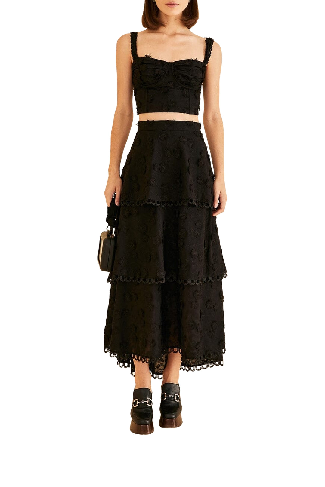 Corset court 3D Flower - Noir