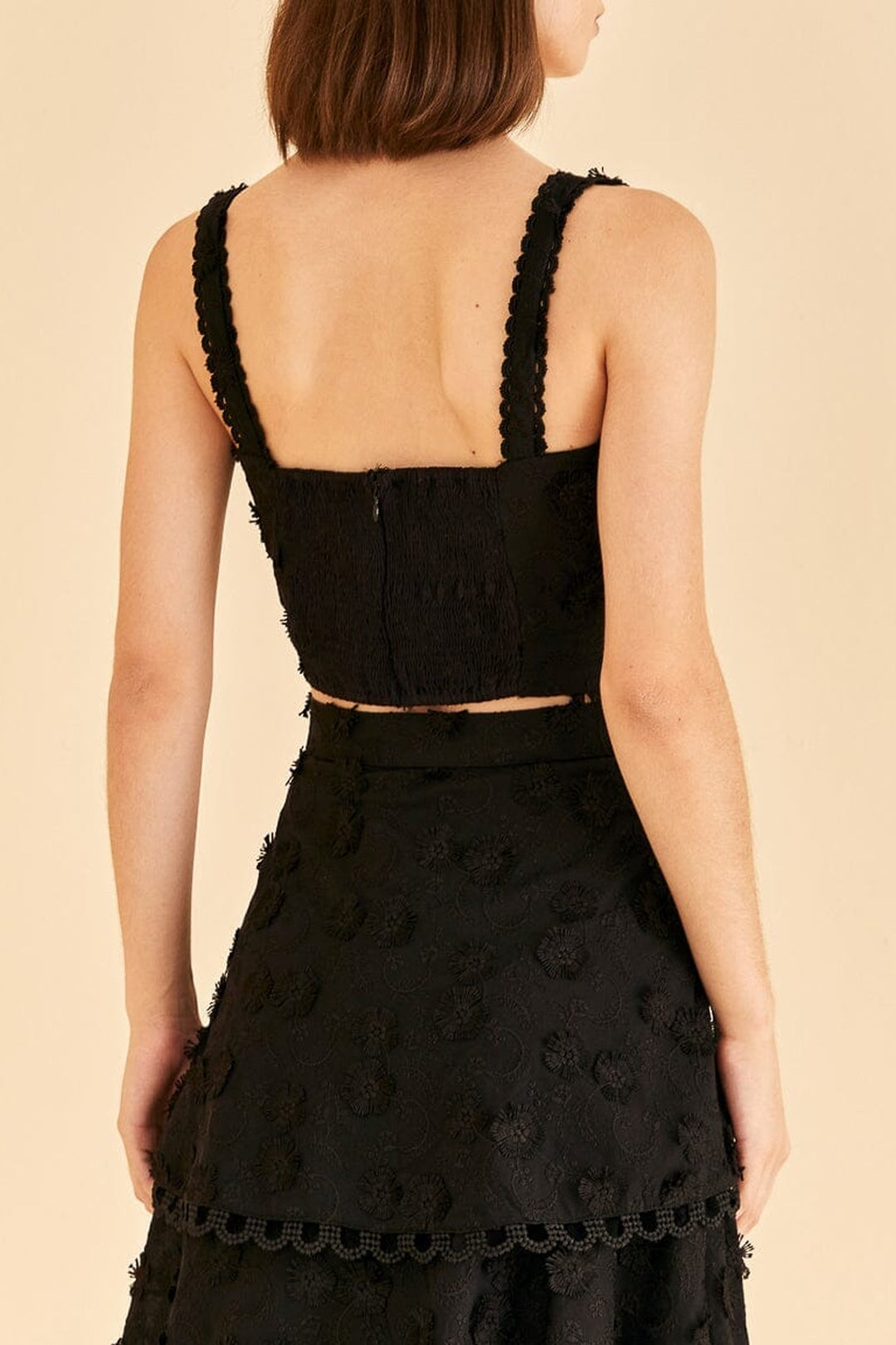 Corset court 3D Flower - Noir