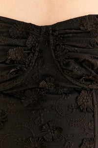 Corset court 3D Flower - Noir