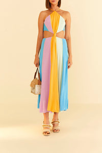 Robe longue à bretelles - Multicolore