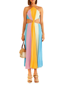 Robe longue à bretelles - Multicolore