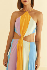 Robe longue à bretelles - Multicolore