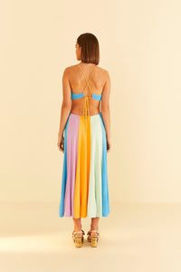Robe longue à bretelles - Multicolore