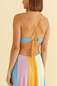 Robe longue à bretelles - Multicolore