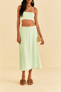 MEDIA OFF LINE_Jupe midi Mint - Vert