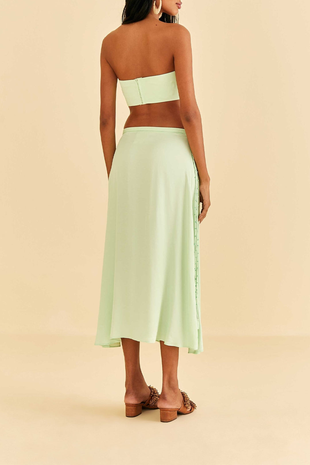 MEDIA OFF LINE_Jupe midi Mint - Vert