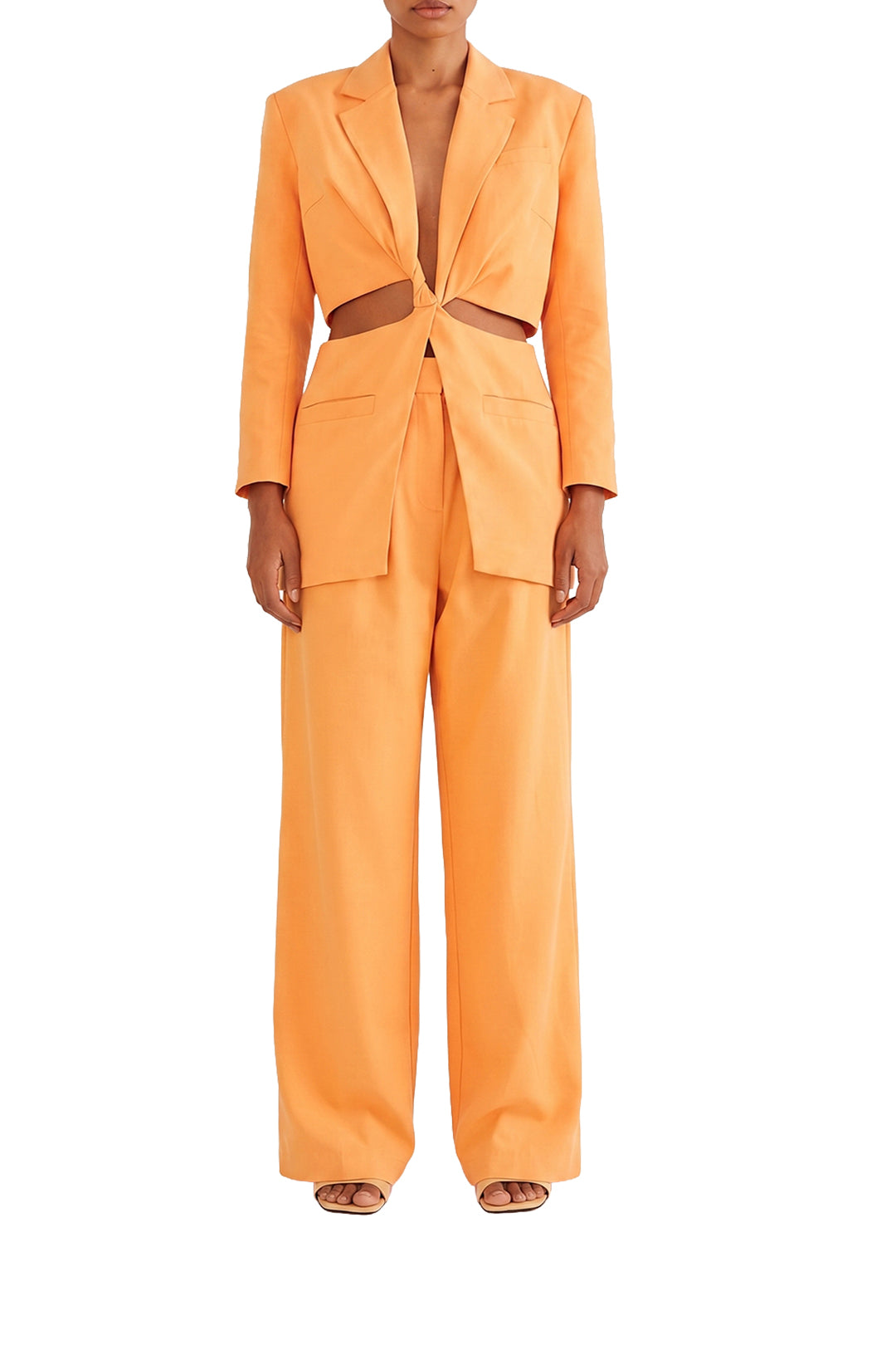 Blazer Peach à découpes en coton - Orange