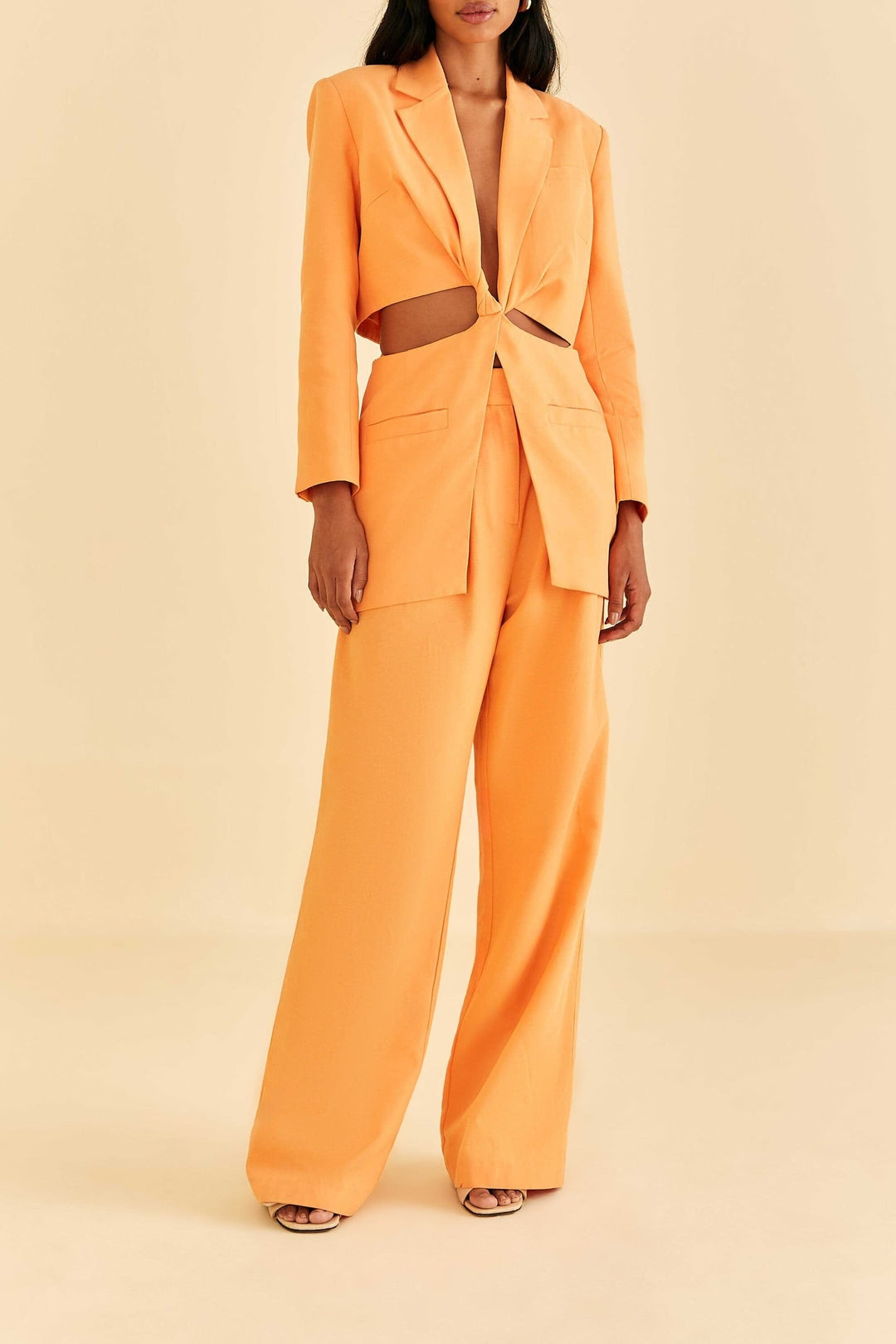 MEDIA OFF LINE_Blazer Peach à découpes en coton - Orange
