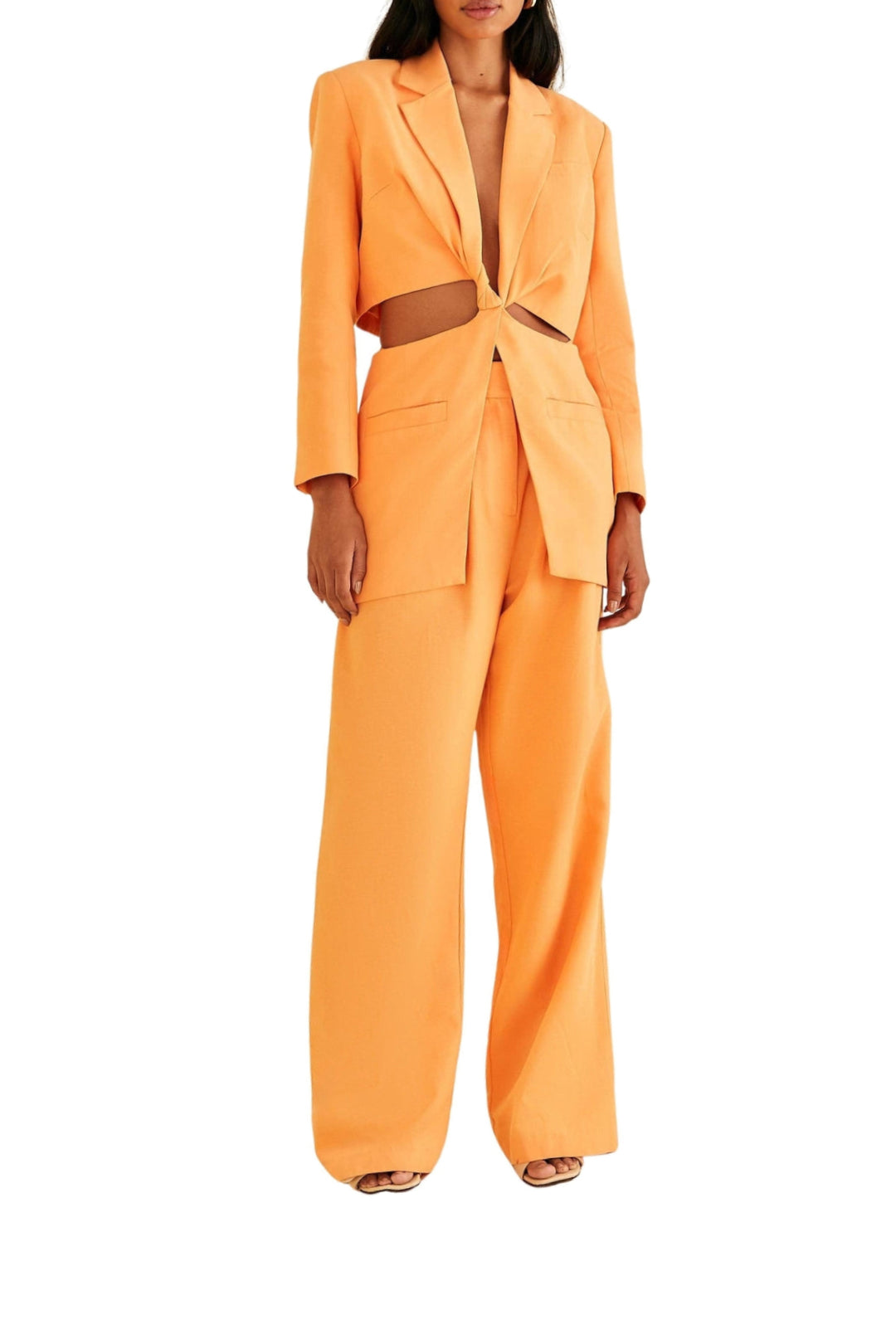 MEDIA OFF LINE_Blazer Peach à découpes en coton - Orange