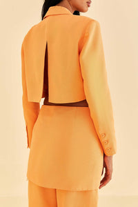 MEDIA OFF LINE_Blazer Peach à découpes en coton - Orange