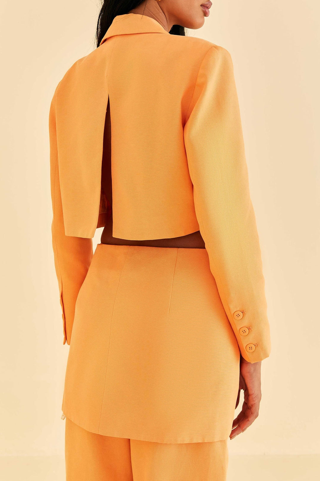 MEDIA OFF LINE_Blazer Peach à découpes en coton - Orange