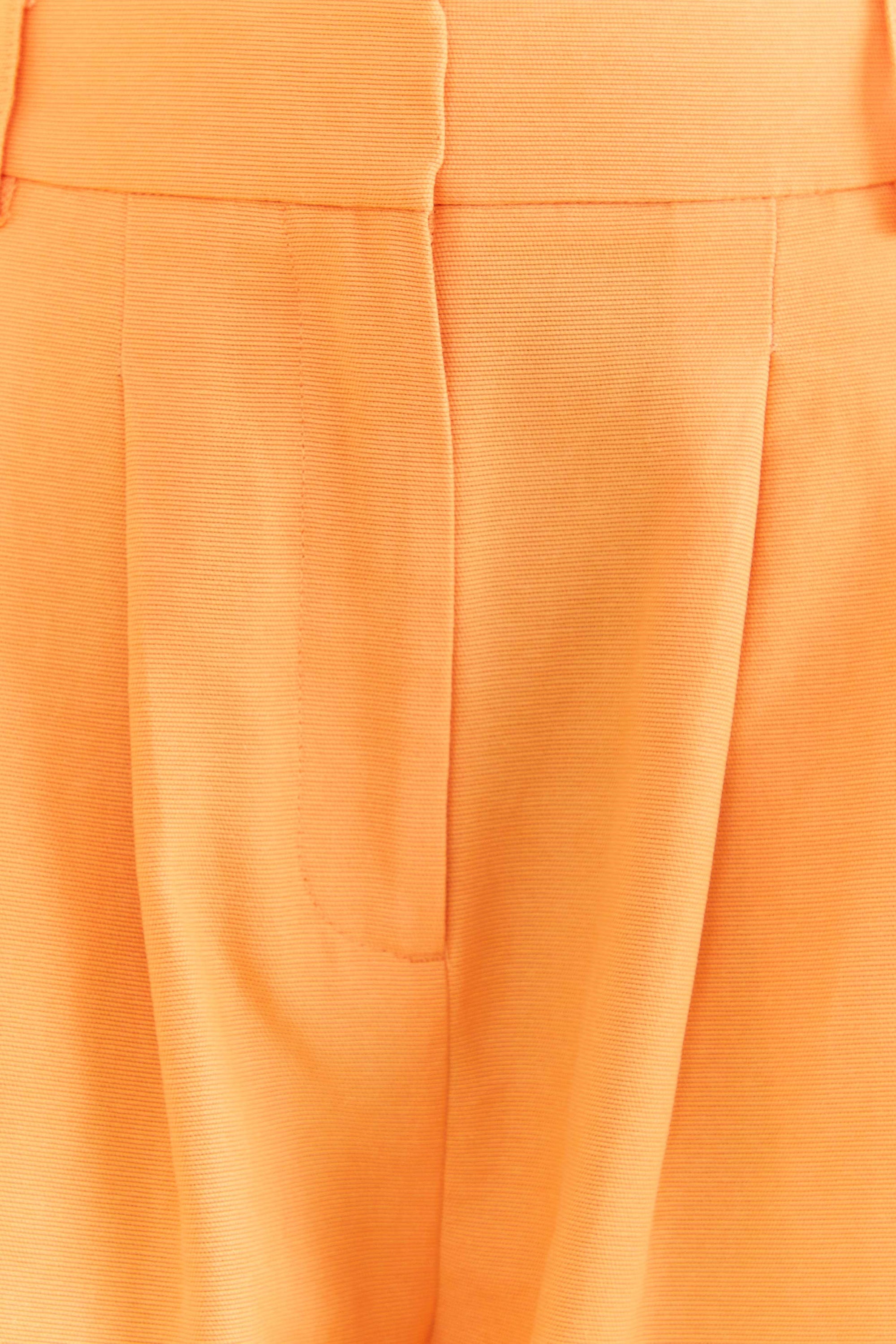 Pantalon taille basse en coton - Orange