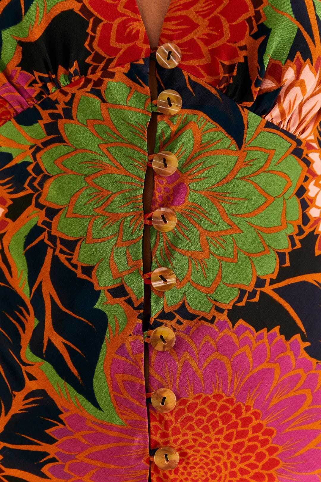 Robe midi Vintage Garden à bretelles - Orange