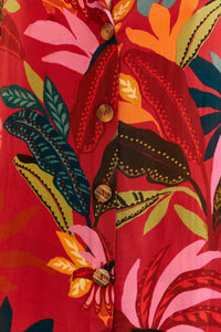MEDIA OFF LINE_Chemise Rooster Leaves à manches longues - Rouge